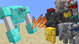 Diamond Golem VS Ore Golems - Minecraft Mob Fight