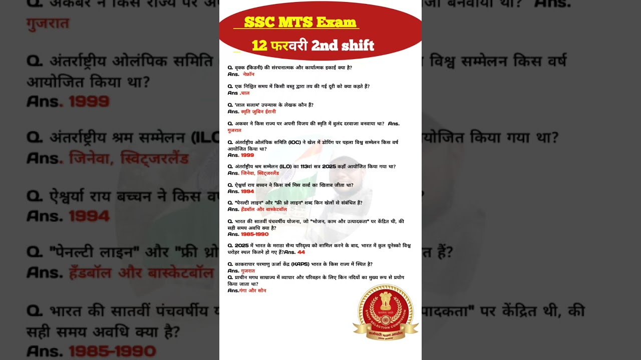 SSC MTS Exam Analysis 2026 | SSC MTS Question Paper 2026 | 12 Feb 2nd Shift | SSC MTS Paper Solution