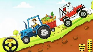 Hill Climb Racing Vs Farming Tractor Transport Driving #2 - Car Tractor Game - Android Gameplay screenshot 2
