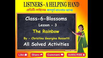 The Rainbow // All Solved Activities // Class 6 // Lesson 3 #therainbow #activitysolution #class6