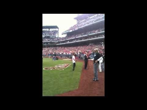 Catherine Raney Sings National Anthem Phillies 10-...