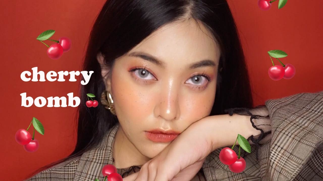 แต่งหน้าโทนสีแดง 🍒 Cherry bomb makeup look 🍒 | mildnitha