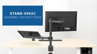 STAND-V002C Single Monitor and Laptop Desk Mount Assembly by VIVO