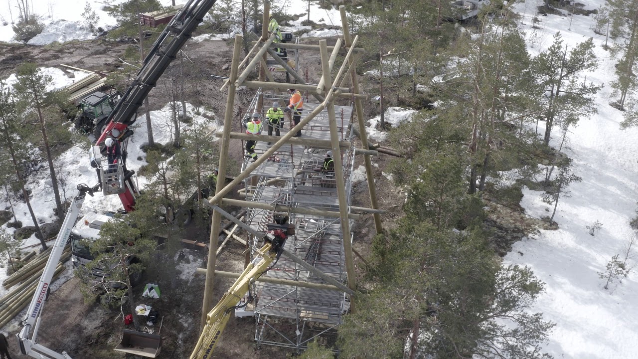 Ilmavalvontatornin pystytystä Virolahdella 2019