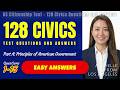 128 Civics Questions and Answers (Version 2025.) -  U.S. Citizenship test. Part A: Question 1-15.