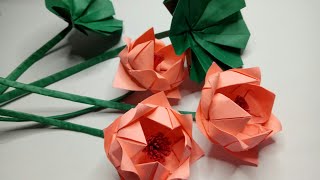 DIY PAPER LOTUS FLOWER CRAFT HOW TO MAKE LOTUS FLOWER  OUT OF PAPER