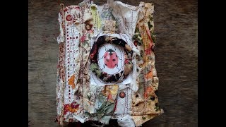 (SOLD) Chunky Grungy Botanical Junk Journal "Ladybug" Flip Through \ 1 of the 3