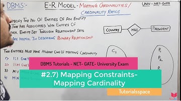 2.7- Mapping Constraints  In ER Diagram In DBMS | Mapping Cardinality Or Cardinality Ratios In DBMS
