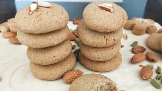 Whole wheat Almond Jaggery Cookies with Flavours Of Cinnamon And Cardamom | Eggless