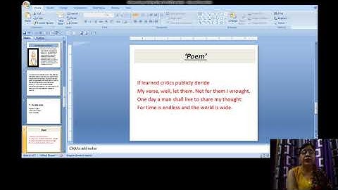 Video lecture on Bhavabhuti and his poem by Prof.Rachna Jain