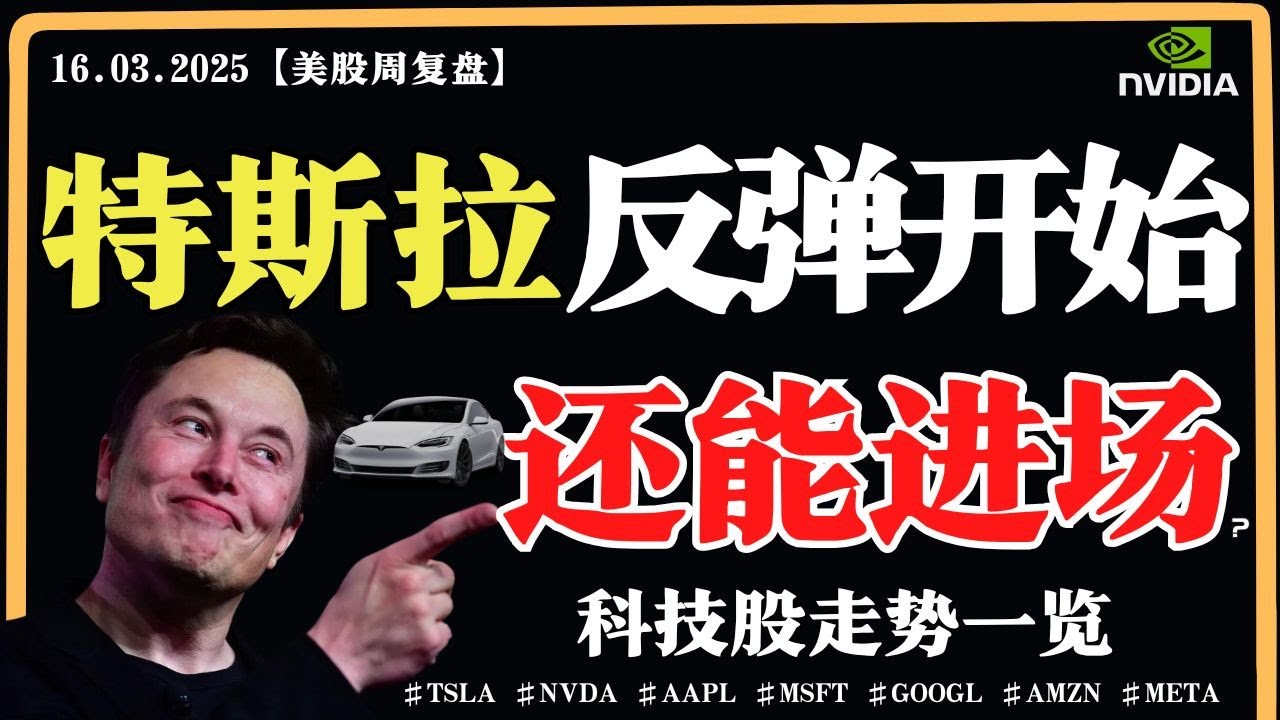 特斯拉反弹开始，还能进场？科技股走势一览【美股直通车】2025.03.16 #sam谈美股 #美股分析 #tsla #nvda #特斯拉 #英伟达