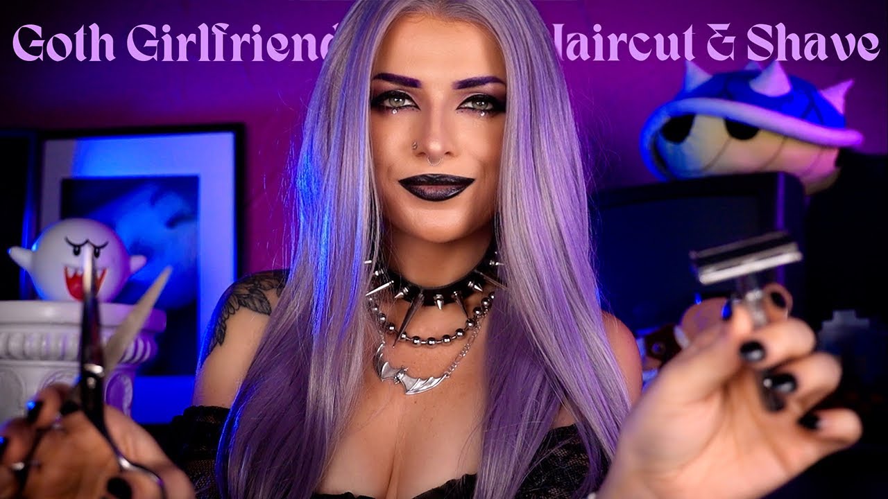 ASMR Flirty Goth Girlfriend Gives You A Haircut & A Close Shave ✂️ Whisper Roleplay