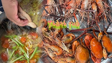 Săn bắt Tôm càng càng xanh,cua biển luộc nước dừa ... Anh Em Cần Giờ