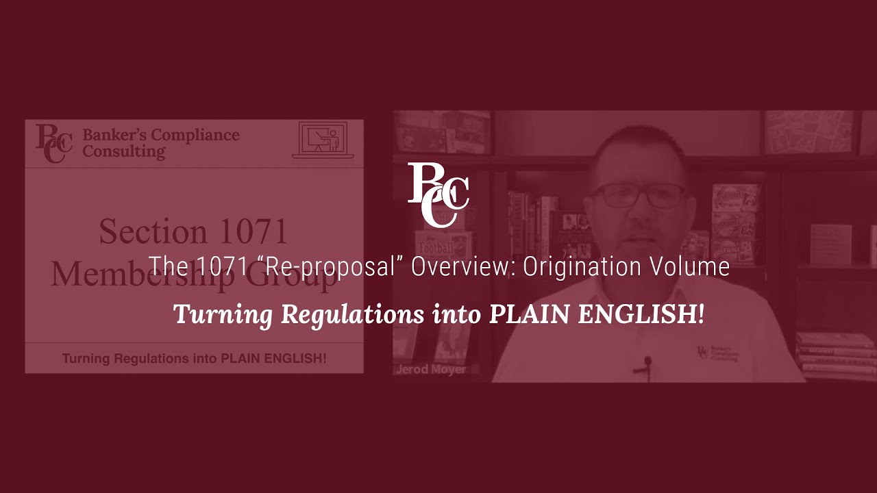 The 1071 “Re proposal” Overview: Origination Volume - YouTube
