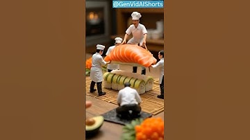 Sushi Roll Construction Crew at Work! 🍣🔧 Tiny Chefs Build the Perfect Bite! #Shorts #PixarStyle