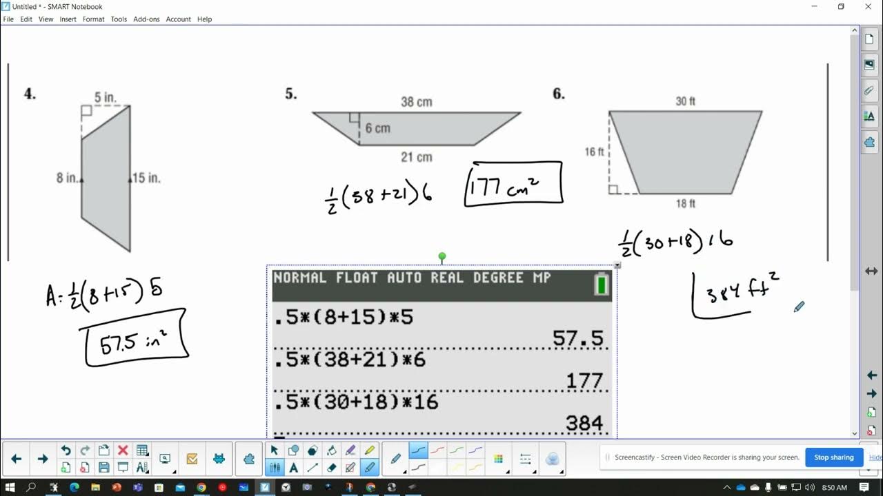 Area Of Trapezoids Rhombi And Kites Worksheet Answers
