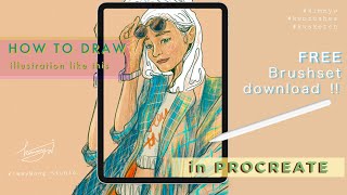 | FREE Procreate Brushes !!! | How to draw comic cover style illustration | speed drawing |