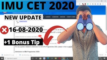 ✔️{UPDATE} IMU CET 2020 Exam Date