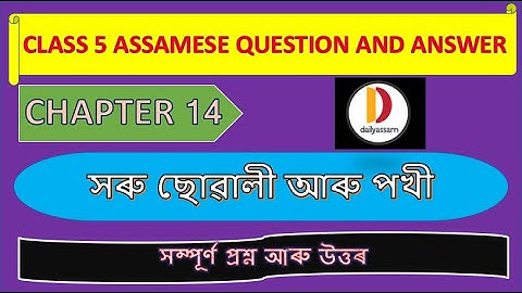 সৰু ছোৱালী আৰু পখী | Chapter 14 | Class 5 Assamese Chapter 14 Question and Answer | Assamese Medium