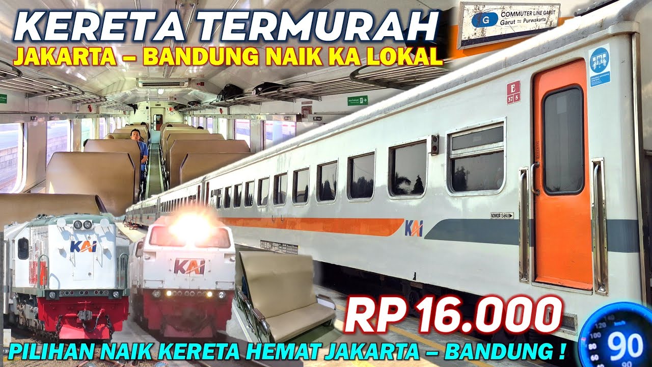 NAIK KERETA JAKARTA BANDUNG TERMURAH CUMA RP 16.000 !! Trip Murah Naik KRL & KA Lokal Walahar Garut