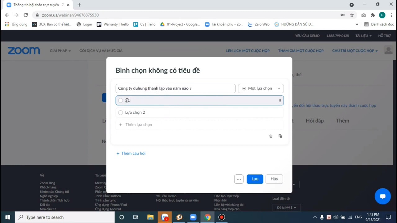 Hướng dẫn tạo Poll trên Zoom meeting full option