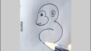 how to draw a monkey || easy monkey drawing using pencil || easy drawing tutorial for beginners