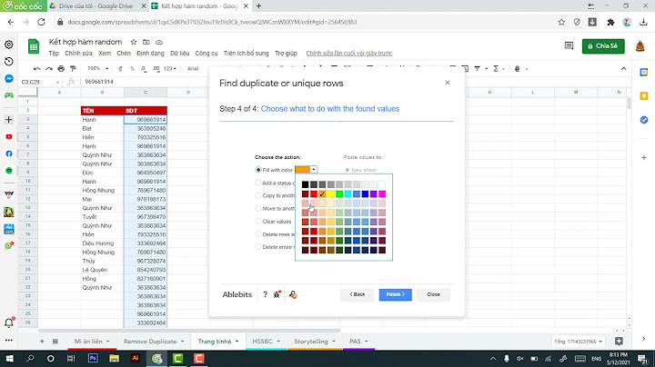 So sánh 2 cột trùng nhau trong google excel năm 2024