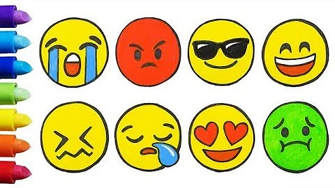 How to Draw and Color Emoticons (Emoji)#emoji #draw #drawing