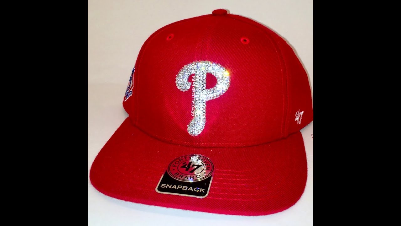 Swarovski Crystal Bling Phillies Cap Sports Baseball Hat Crystallized by CRYSTALL!ZED by Bri