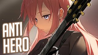 Video thumbnail of "Nightcore - Anti-Hero (Rock Version) (Lyrics)"