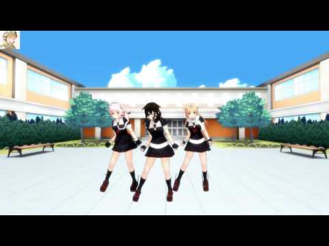 【MMD艦これ】時雨 夕立 春雨 Hi-Fi Raver  中日字幕HD