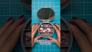 Mini Joyero Gris Redondo Con Espejo