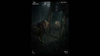 🦁🔥 زئير مرعب… ثم هجوم وحشي على المرآة! #lion #scary#lionroar #wildlife #horror #mirror #ai