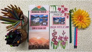 How to make school travel brochure project | tow theme  design for Arunachal Pradesh
