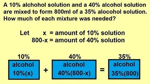 Algebra - Word Problems: Mixture Problems 2 of 2