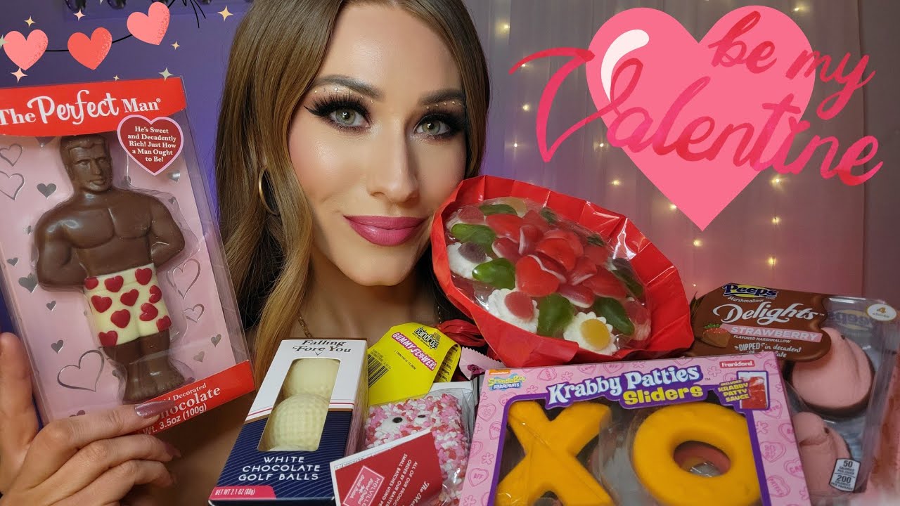 ASMR 💝🍫 Valentine's Day Candy!! *Mukbang* (eating sounds, tapping, mouth sounds)