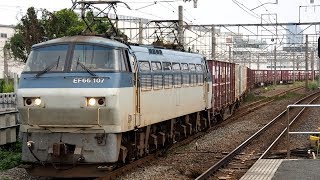 2019/09/01 JR貨物 3076レ EF66-107 新鶴見信号場 | JR Freight: Cargo by EF66-107 at Shin-Tsurumi