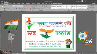 Make Invitation For Republic Day | Republic Day 2022 | 26th January | Word Tutorial screenshot 5