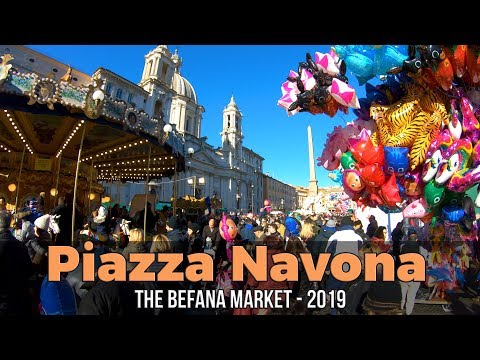 Piazza Navona's Befana Market - Rome, Italy (4K/60fps)