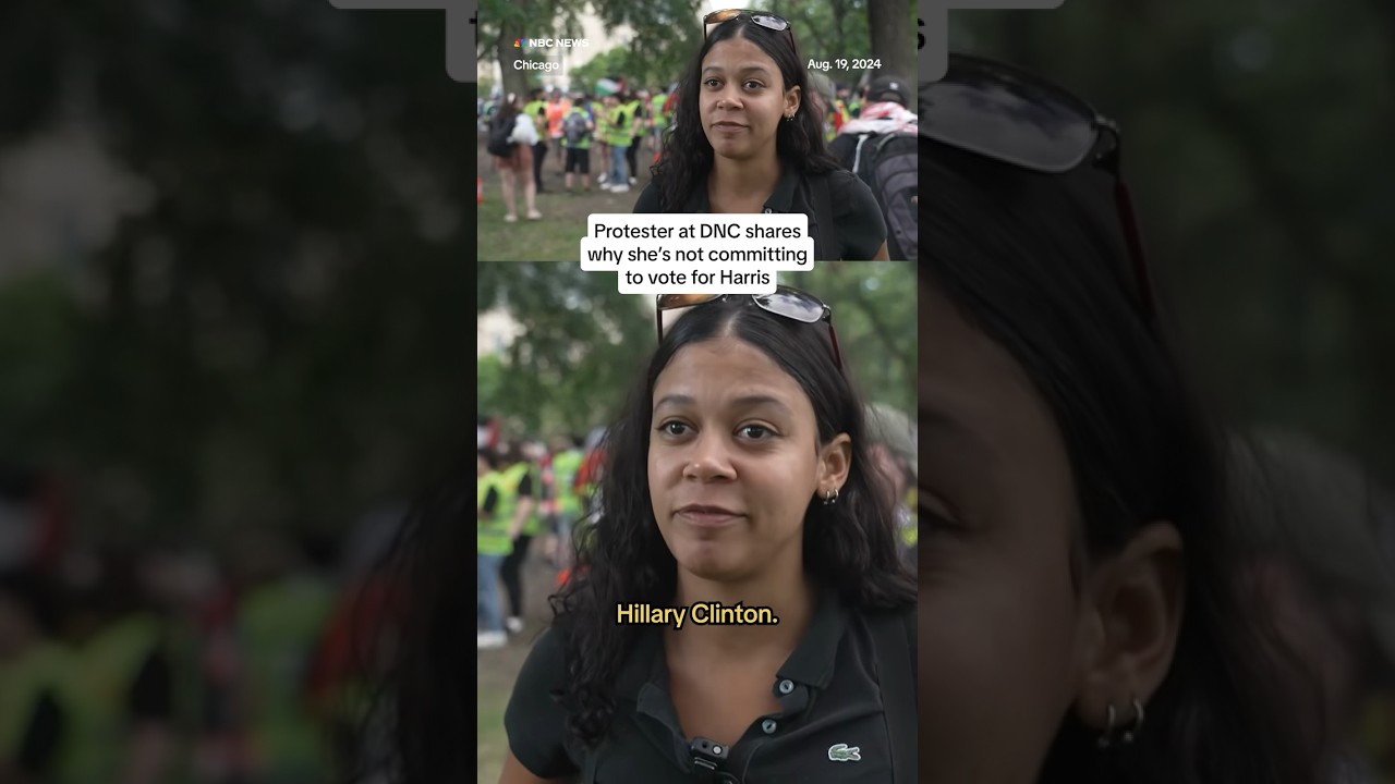 Protestor at DNC shares why she’s not committing to vote for Harris Protestor at DNC shares why she’s not committing to vote for Harris