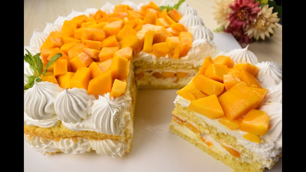كيكة المانجو خفيفة ومنعشة لذيذة