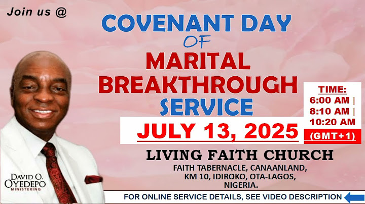 Covenant Day of Marital Breakthrough- (Invitation) | July 13, 2025 | Living Faith Church, Nigeria