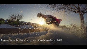 Traxxas Slash & Rustler - Jumps and Gopro RC Action in the snow
