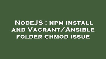 NodeJS : npm install and Vagrant/Ansible folder chmod issue
