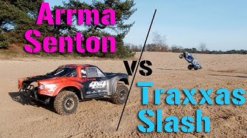 Arrma Senton vs Traxxas Slash // bash in the sanddunes