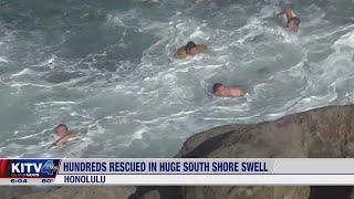 Hundreds rescued in south shore surf swell