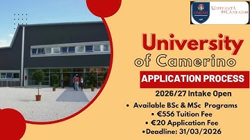 UNIVERSITY OF CAMERINO COMPLETE 2026 APPLICATION PROCESS | SCHOLARSHIPS | STUDY IN ITALY 2026