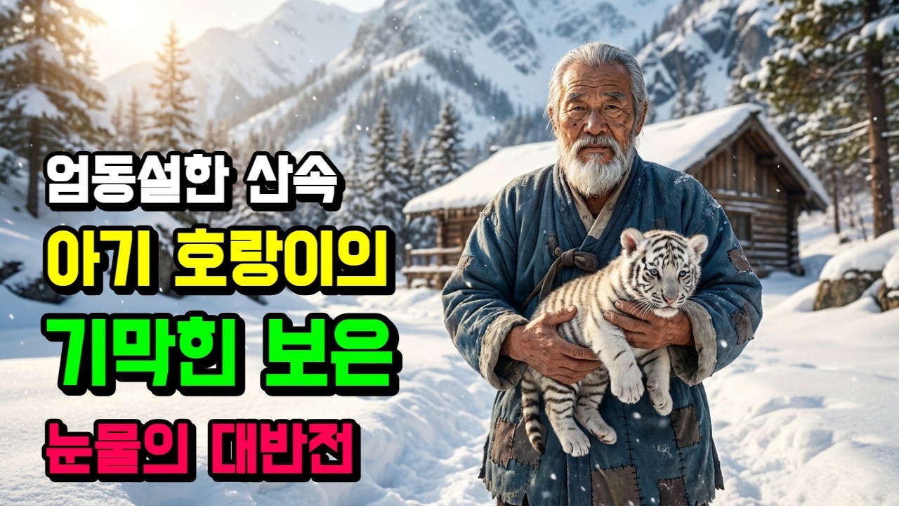 폭설 내린 산속, 죽어가는 새끼 호랑이를 품어준 노부부의 기적 같은 이야기 🐯❄️