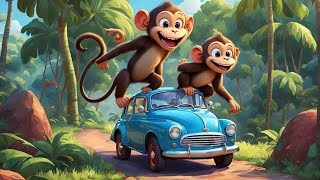 Five little monkeys jumping Song | 5 Little Monkeys Jumping on the Car | All new Kids Song
