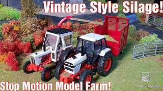 Vintage Silage Stop Motion On The 1/32 Model Farm ( Ford & David Brown )